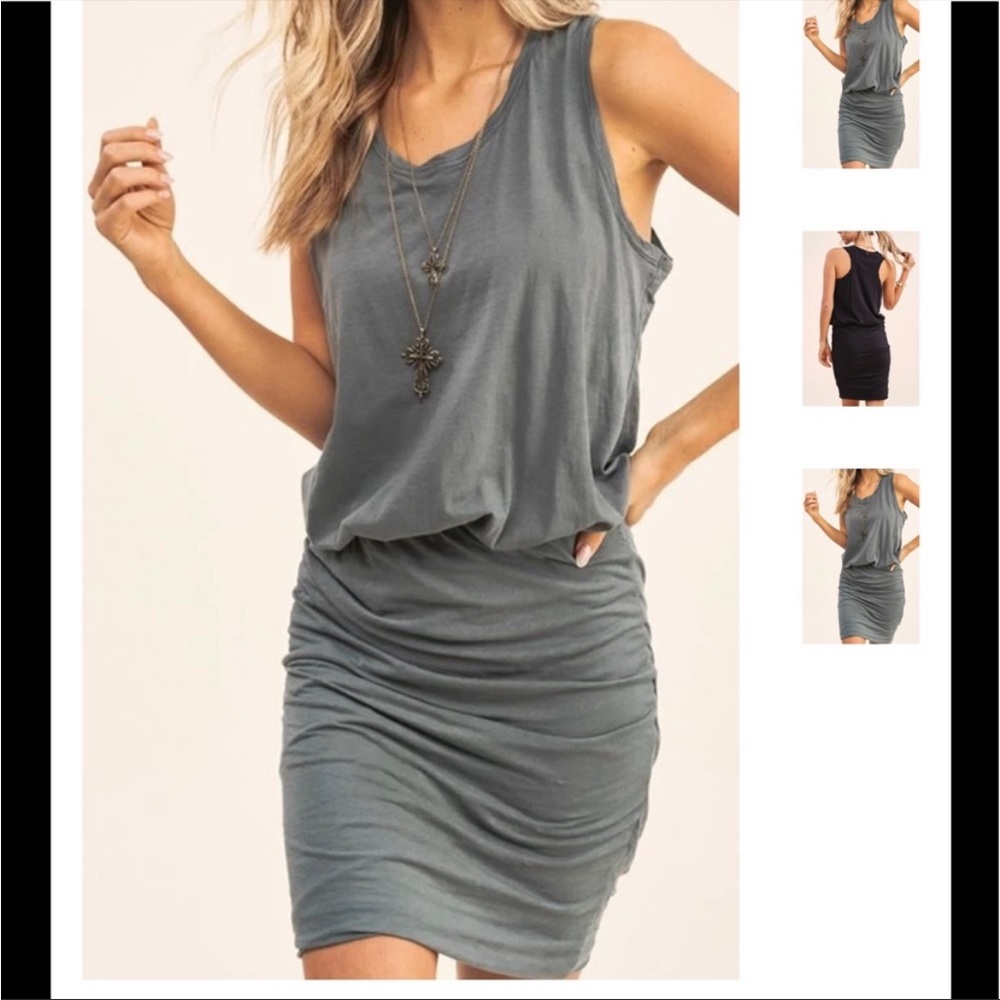 Jersey knit racerback dress